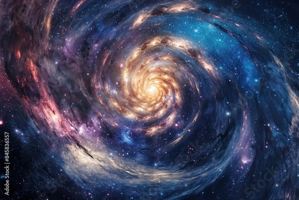 Obraz Spiral galaxy in space. 