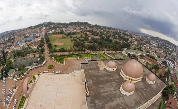 Fototapeta Fisheye view of Kampala city in Uganda