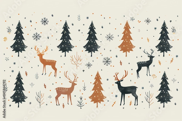 Obraz christmas background with deer