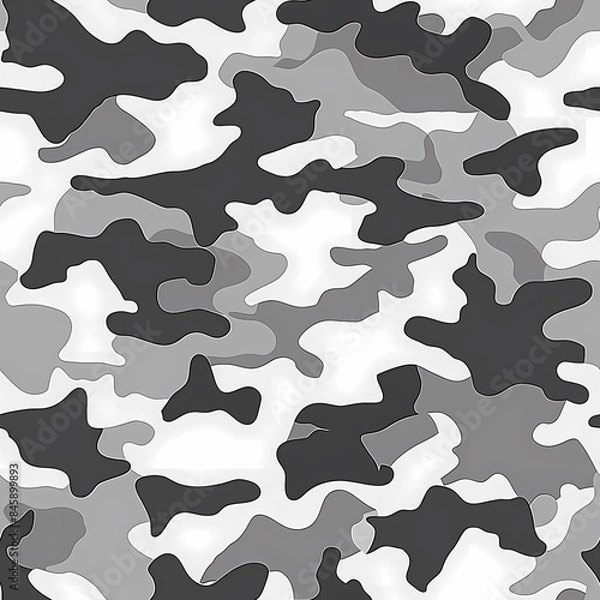 Fototapeta Simple Camouflage seamless pattern in Gray. Military camouflage. illustration formats 4096 x 4096