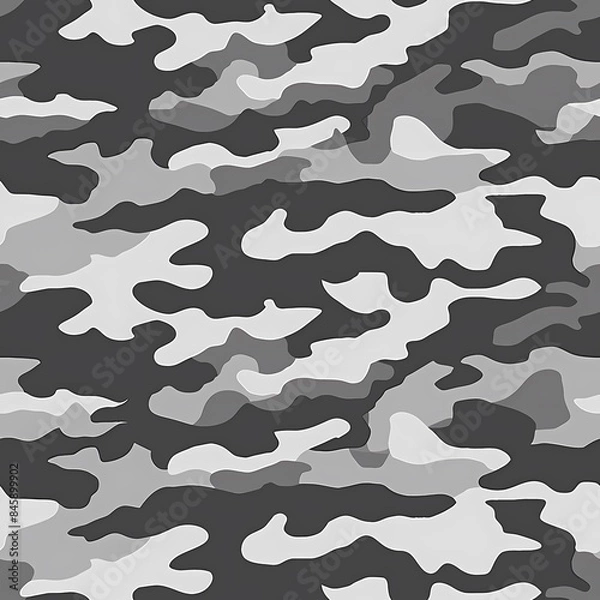 Fototapeta Simple Camouflage seamless pattern in Gray. Military camouflage. illustration formats 4096 x 4096