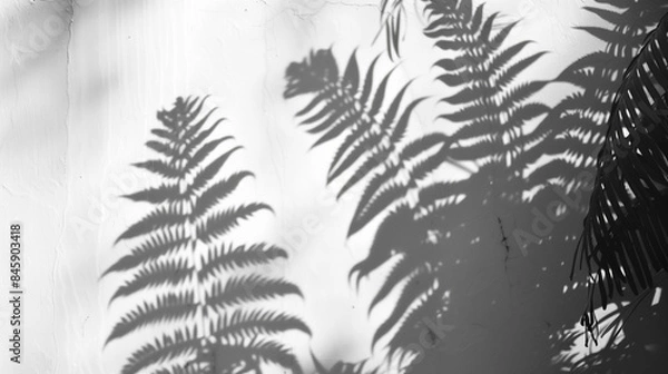 Obraz fern shadows on a white background