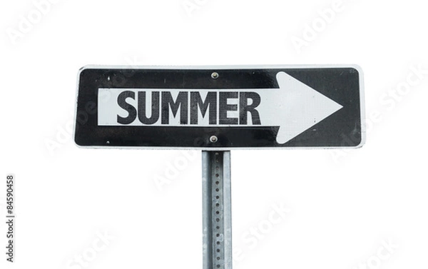 Fototapeta Summer direction sign isolated on white