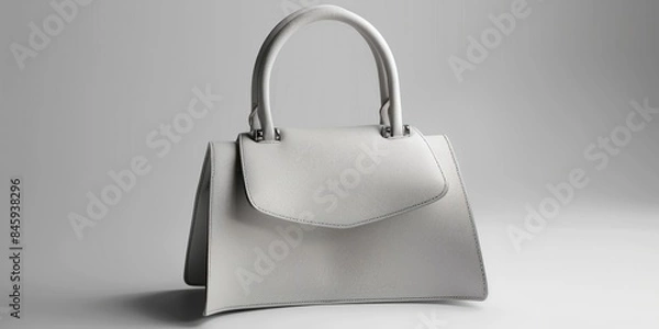 Fototapeta A small white purse sits alone on top of a table, waiting to be picked up