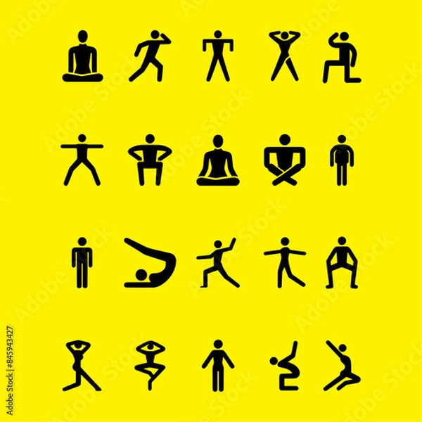 Obraz Human Icon Pack Black Color