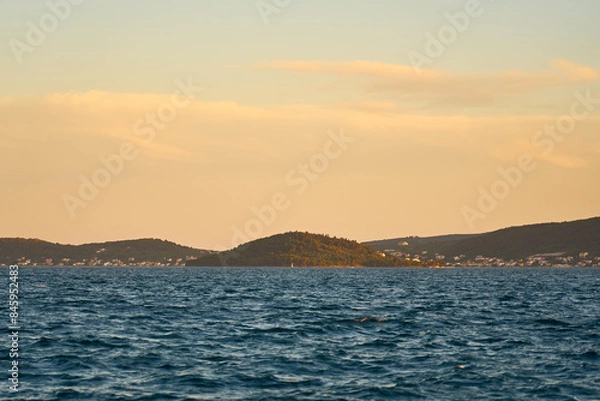 Obraz Waves on seacoast of Adriatic sea in Zadar Croatia.
