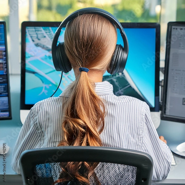 Obraz people with computer