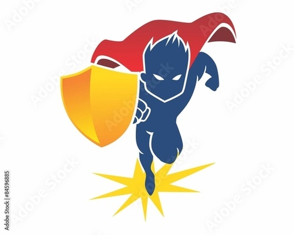Fototapeta superheroes shield silhouette