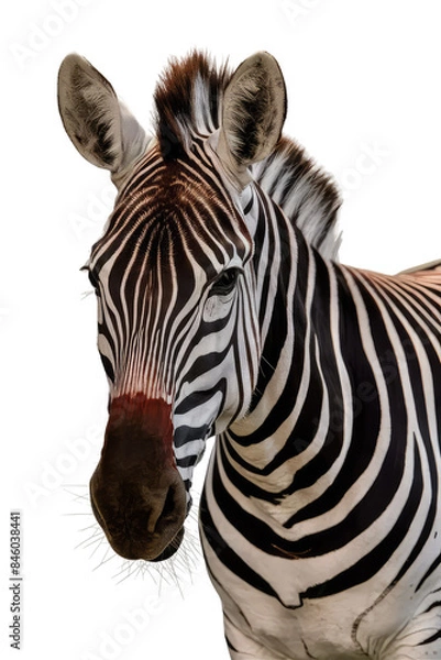 Fototapeta Isolated PNG Zebra Wildlife, GENERATIVE AI
