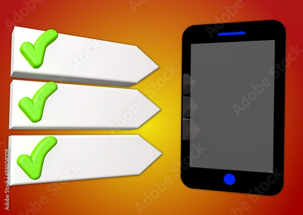 Fototapeta Pfeil Pfeile Handy Smartphone Symbol Platzhalter Balken Punkte