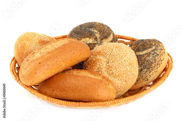 Obraz Fresh baked goods isolated on white