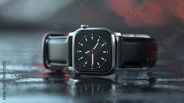 Fototapeta 3d rendered smart watch isolated on plain background, smart touch, digital dial, 