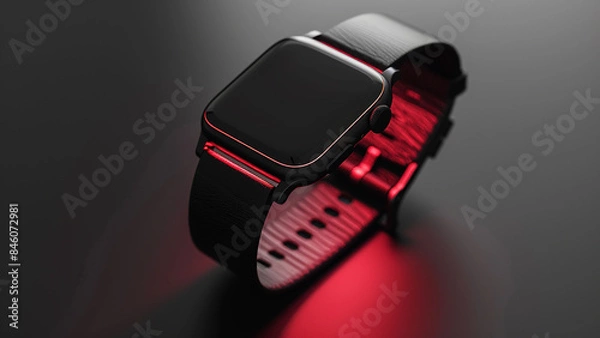 Fototapeta 3d rendered smart watch isolated on plain background, smart touch, digital dial, 