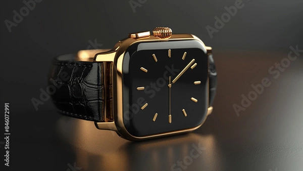 Fototapeta 3d rendered smart watch isolated on plain background, smart touch, digital dial, 