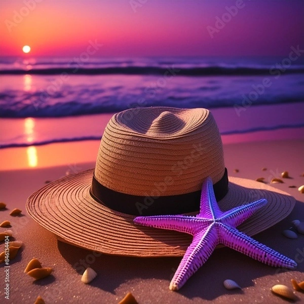 Obraz hat on the beach