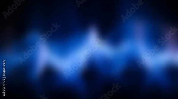 Fototapeta Blurred blue light wave abstract tech background