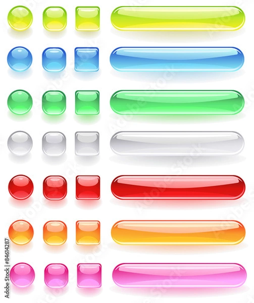 Fototapeta computer icons from the bright colored glass