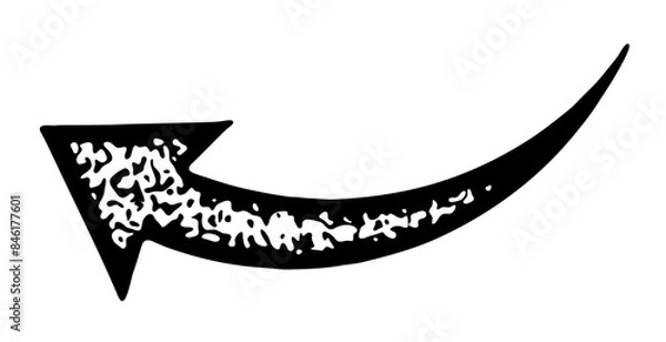 Obraz Curved Black Arrow with Textured Fill