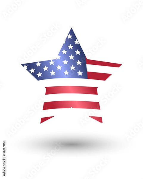 Fototapeta Star in American flag style