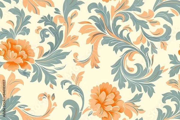 Obraz Illustration vector design of vintage wall patterns background.