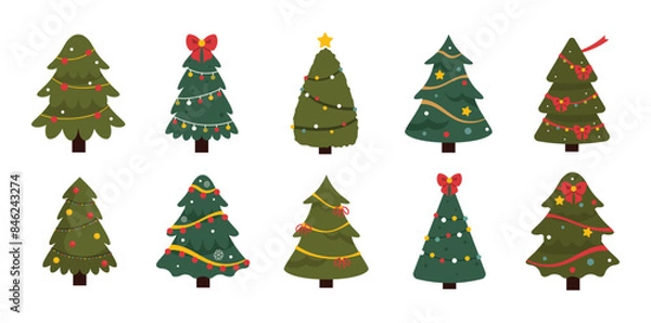Fototapeta Christmas Tree Vector Set