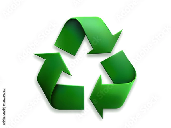 Obraz green recycle symbol icon isolated on transparent background