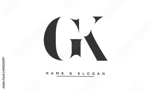 Obraz GK, KG, G, K Abstract Letters Logo Monogram