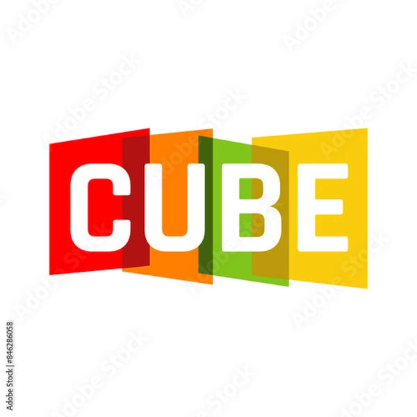Fototapeta creative colorful box letter cube logo design vector on a white background