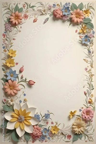 Fototapeta Several different shapes of stationery using floral patterns