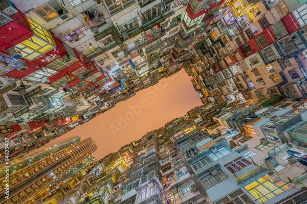 Fototapeta Old apartment in Hong Kong