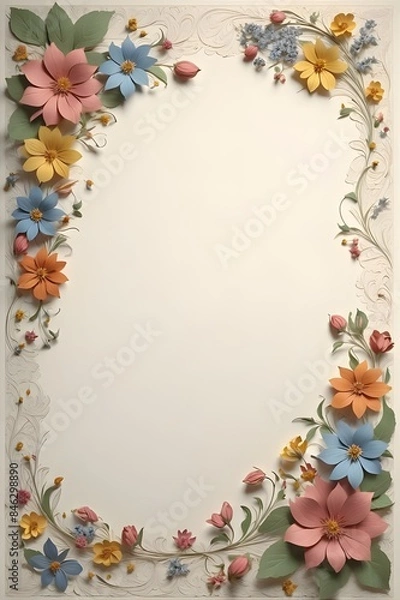 Fototapeta Several different shapes of stationery using floral patterns