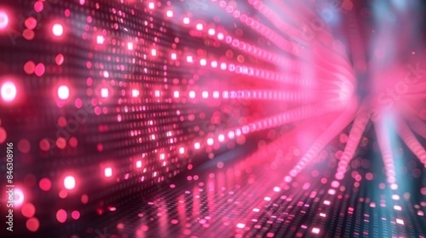 Fototapeta Many small pink lights arranged in a beautiful pattern.