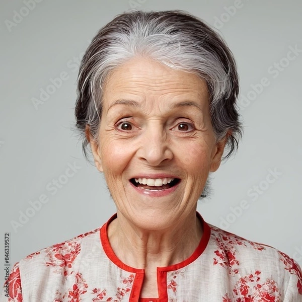 Obraz Happy Elderly Woman Smiling