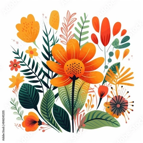 Fototapeta Abstract Jungle Cartoon in Vector Brilliance