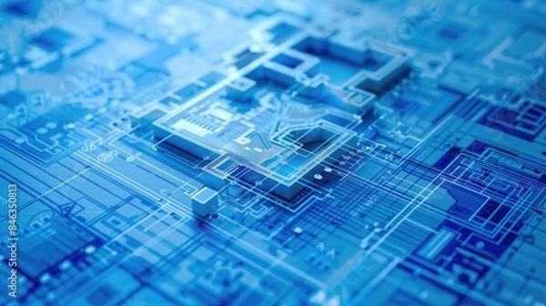 Fototapeta Close-up of Engineering and Technology interlocking gears and mechanical components