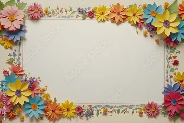 Fototapeta Several different shapes of stationery using floral patterns