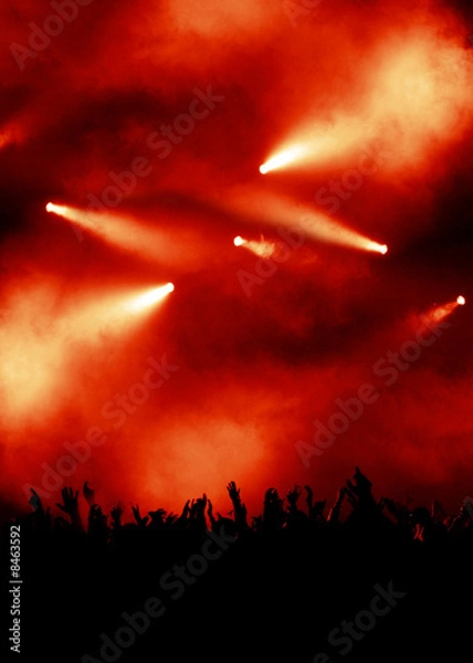 Obraz rote licht-show eines konzerts