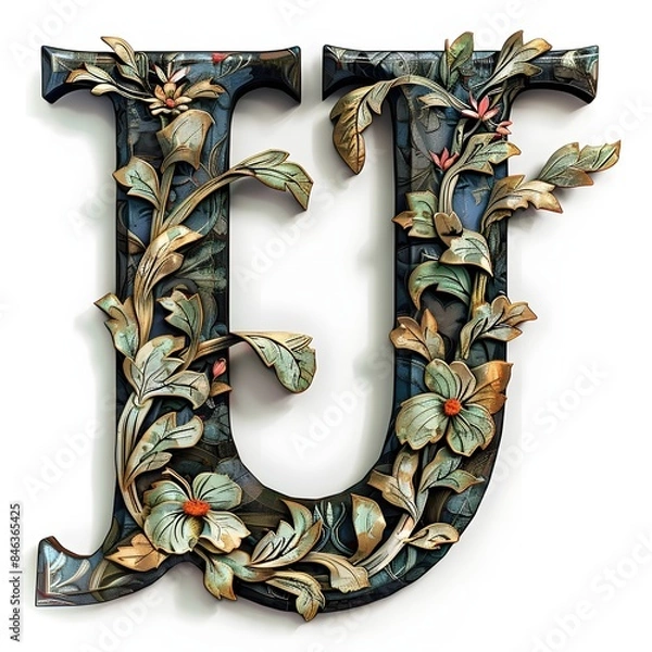 Obraz letter J on white background generative AI