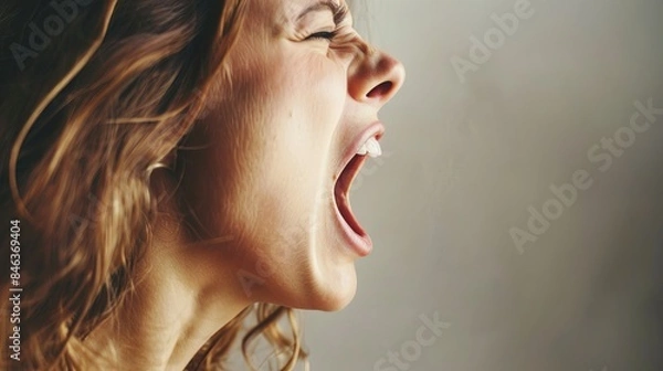 Fototapeta However, shouting excessively can strain vocal cords and lead to hoarseness or vocal damage.