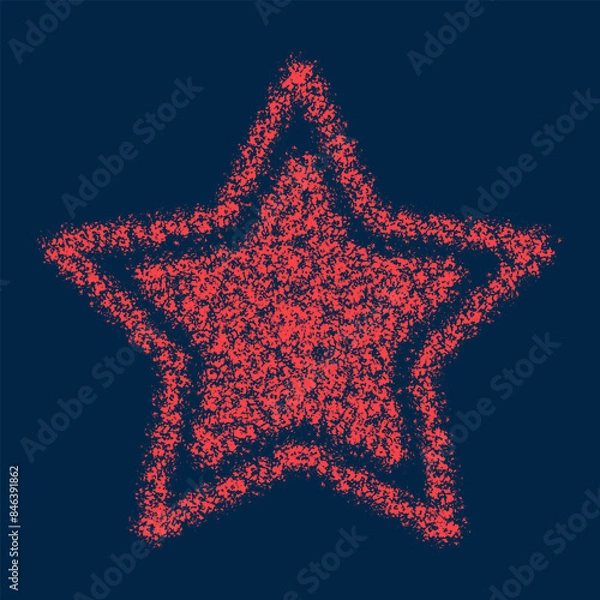 Obraz Vector Discrete Brush. Simulate Aged, Scuffed, Grunge Texture with Editable Color and Size for Natural Stone, Wood, Aging, and Shadows