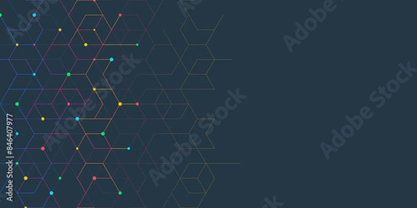 Obraz Abstract background with simple geometric figures and dots. Graphic design element and polygonal shape pattern