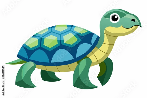 Fototapeta Turtle vector illustration, Isolated Turtle Silhouette