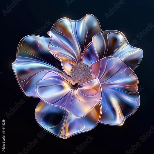 Obraz fractal iridescent flower