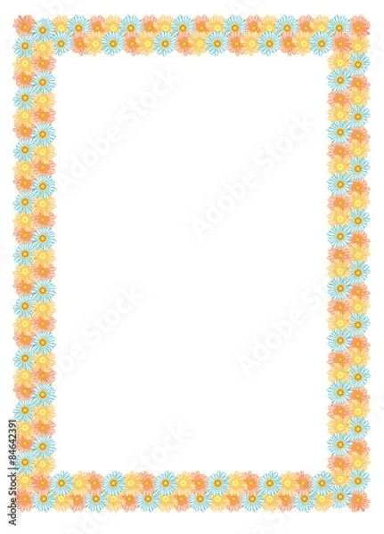 Fototapeta Vector frame with multicolor flowers