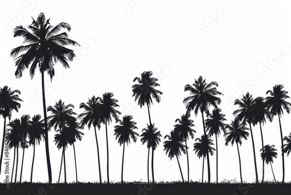 Obraz Palm Tree Silhouette Landscape.