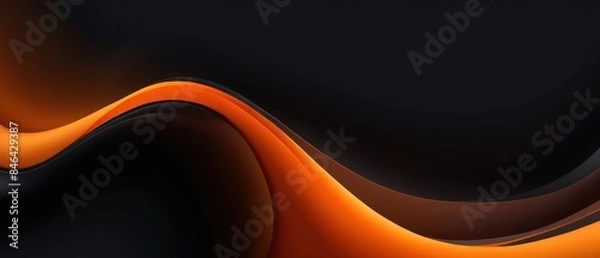 Obraz abstract orange black flowing background illustration