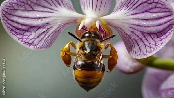 Obraz bee on purple flower