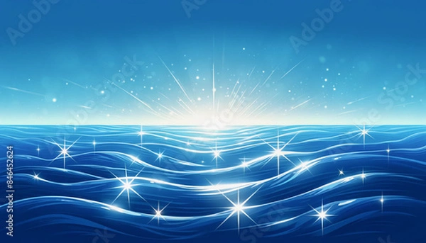 Fototapeta キラキラ光る水面　背景、壁紙　（ AI生成画像 ）