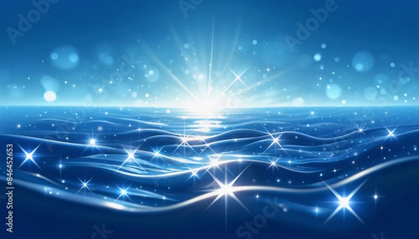 Fototapeta キラキラ光る水面　背景、壁紙　（ AI生成画像 ）