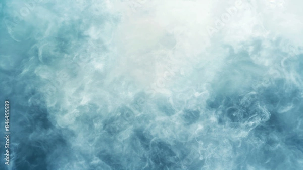 Fototapeta Misty ethereal clouds in light blue tones, ambient background concept.  Background with copy space